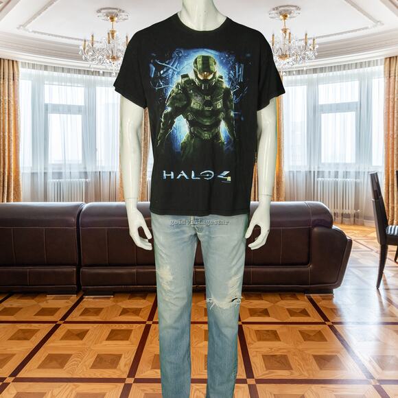 Y2K Master Chief Halo 4 Microsoft Xbox Video Game Promo T Shirt Tee L - Picture 5 of 7